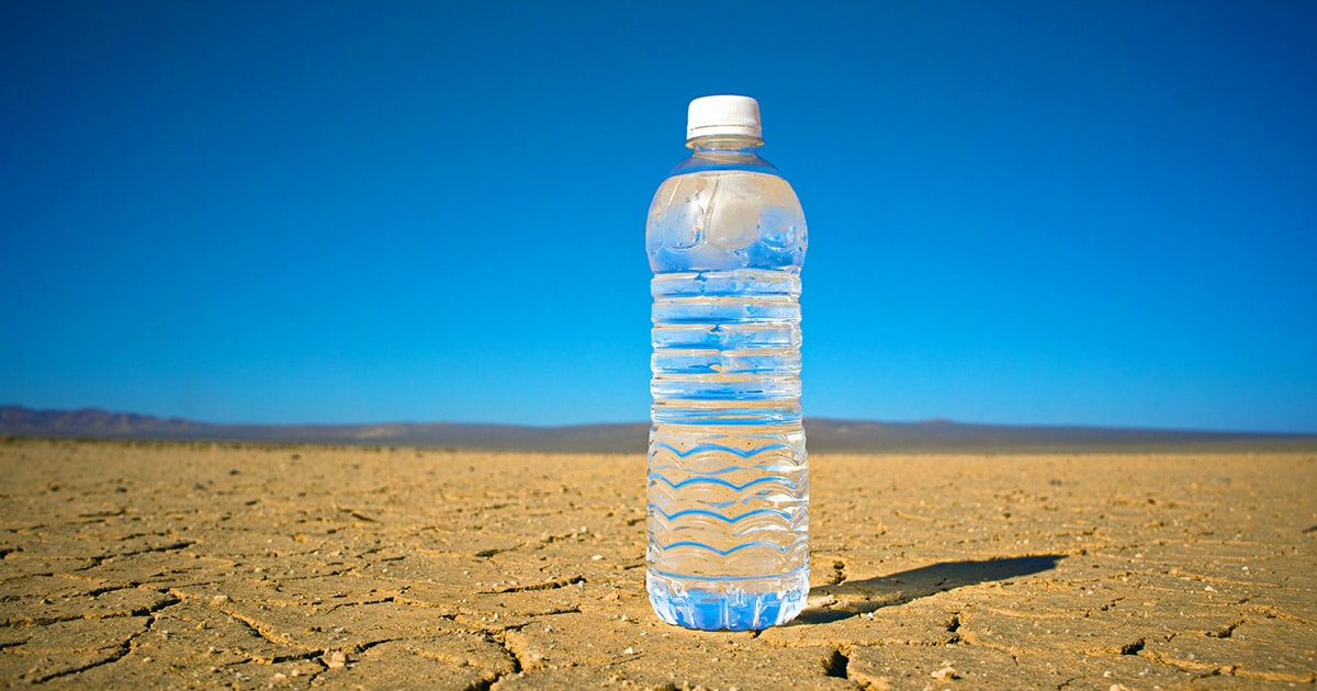 Bottled water in the desert